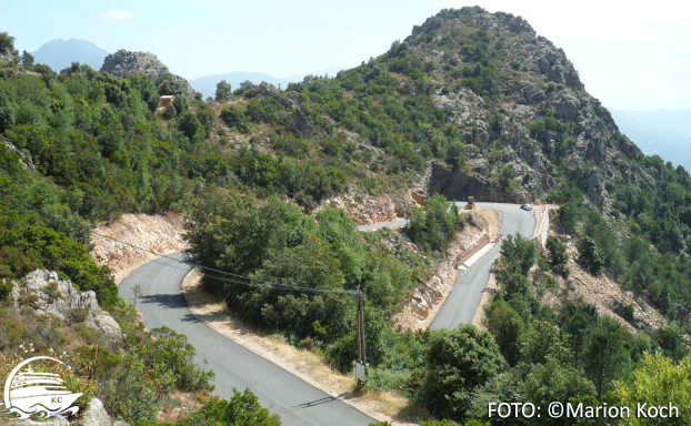 Ausflugstipps Ajaccio - Typische Straßen - Gefälle und viele Kurven