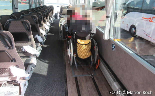Ausflug barrierefrei - Rollstuhlplätze im Bus