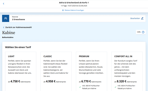 Screenshot AIDA Homepage - AIDA-LIGHT-Beispiel vom 17.07.2025 AIDA-LIGHT-Beispiel vom 17.07.2025