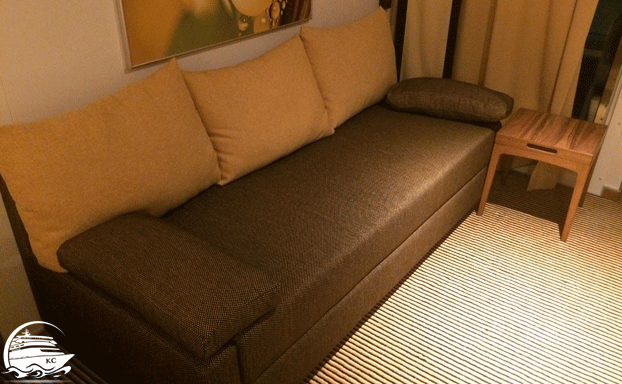 AIDAperla Kabinen Bewertung - Kabine 5258 - Bettcouch