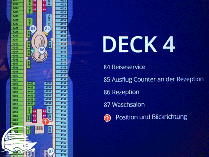 Screenshot Auszug von Deck 4 mit eigener Position und Blickrichtung