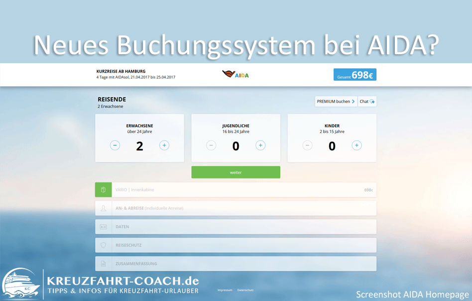 Neues Buchungssystem bei AIDA