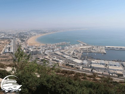 Blick von der Kasbah aur den Strand von Agadir