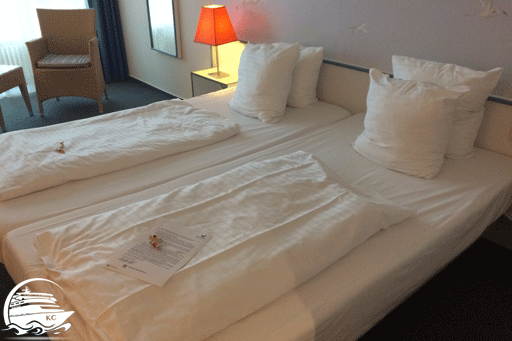 Unser Bett im Hotelzimmer im Center Park Nordseeküste 2017