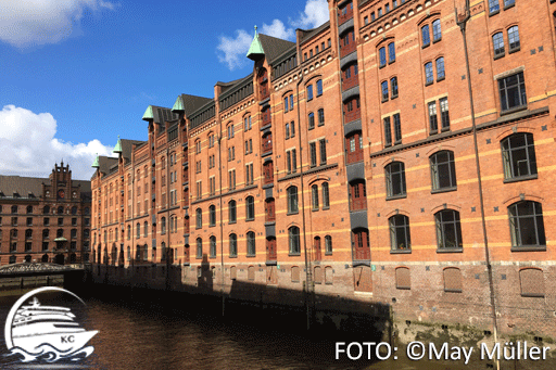 Blick auf Gebäude der Hamburger Speicherstadt