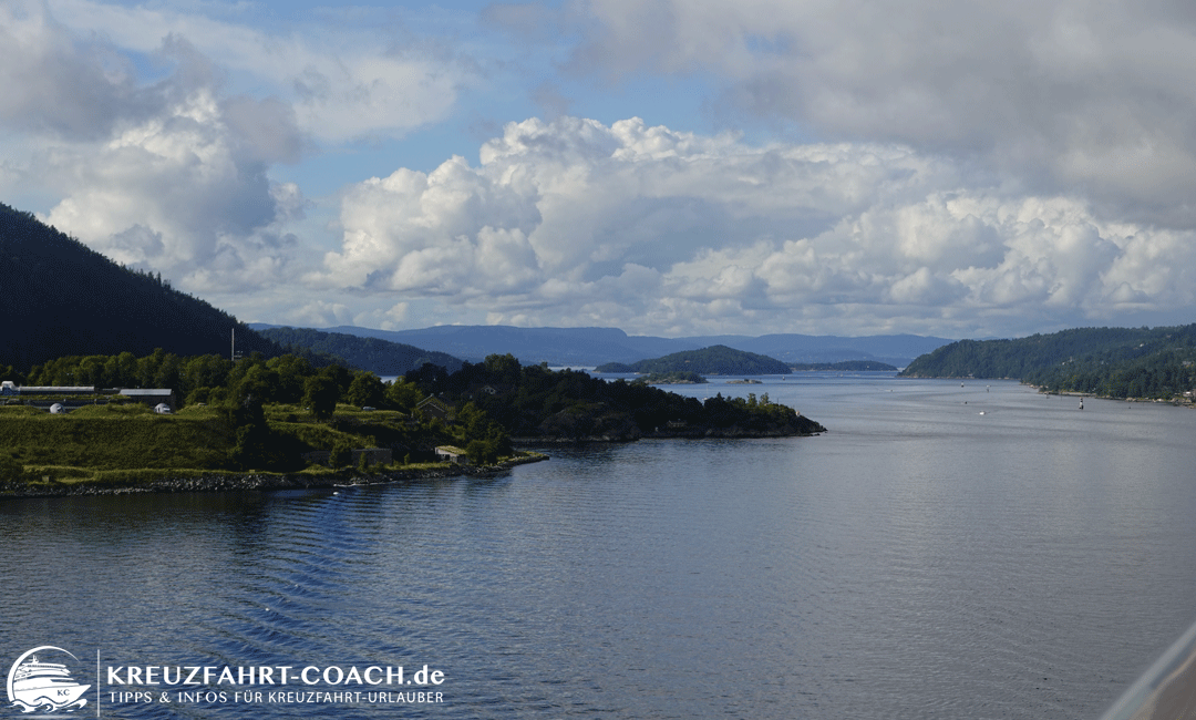 Blick vom Schiff auf den Oslofjord