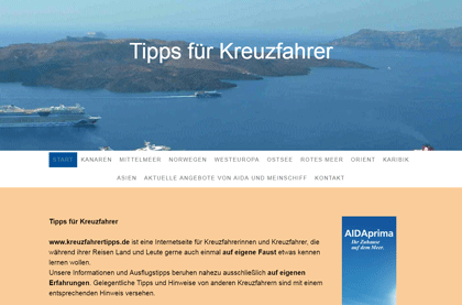Surftipp: Kreuzfahrertipps - Tipps für Kreuzfahrer 1 Surftipp: kreuzfahrertipps.de - Landausflüge auf eigene Faust