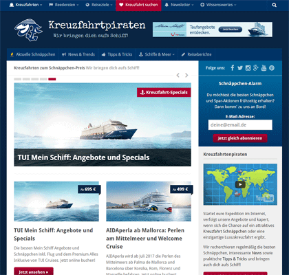 Screenshot Kreuzfahrtpiraten.de