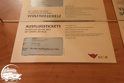 Umschlag mit Ausflugstickets